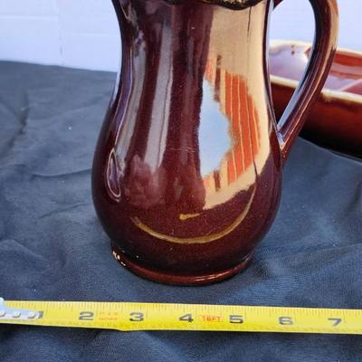 Vintage Hull Pottery Brown Drip Creamer including Hull