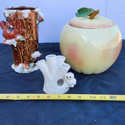 Pottery Lot, including McCoy Apple Cookie Jar