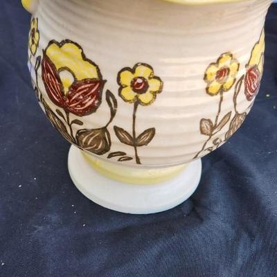 Large Vintage Ceramic pitcher and Wall Crock/Hanging Salt Crock/Decor