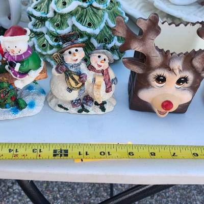 Christmas Lot, including Ceramic Lighted Christmas Tree Painted & Flock