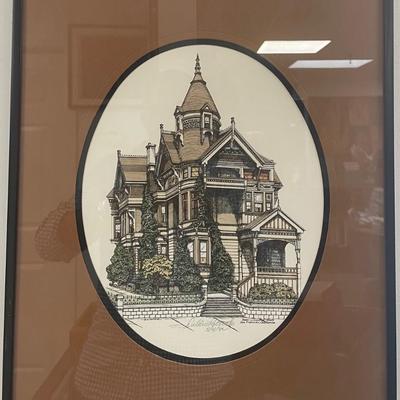 DEBBIE W. PATRICK LITHOGRAPH ON PAPER/ HAAS - LILIENTHAL HOUSE SAN- FRANCISCO