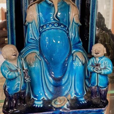 The Star God of Longevity Chinese Ming Dynasty Glazed Statue