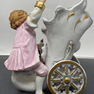 L&M Cornucopia Porcelain Vase Figurine