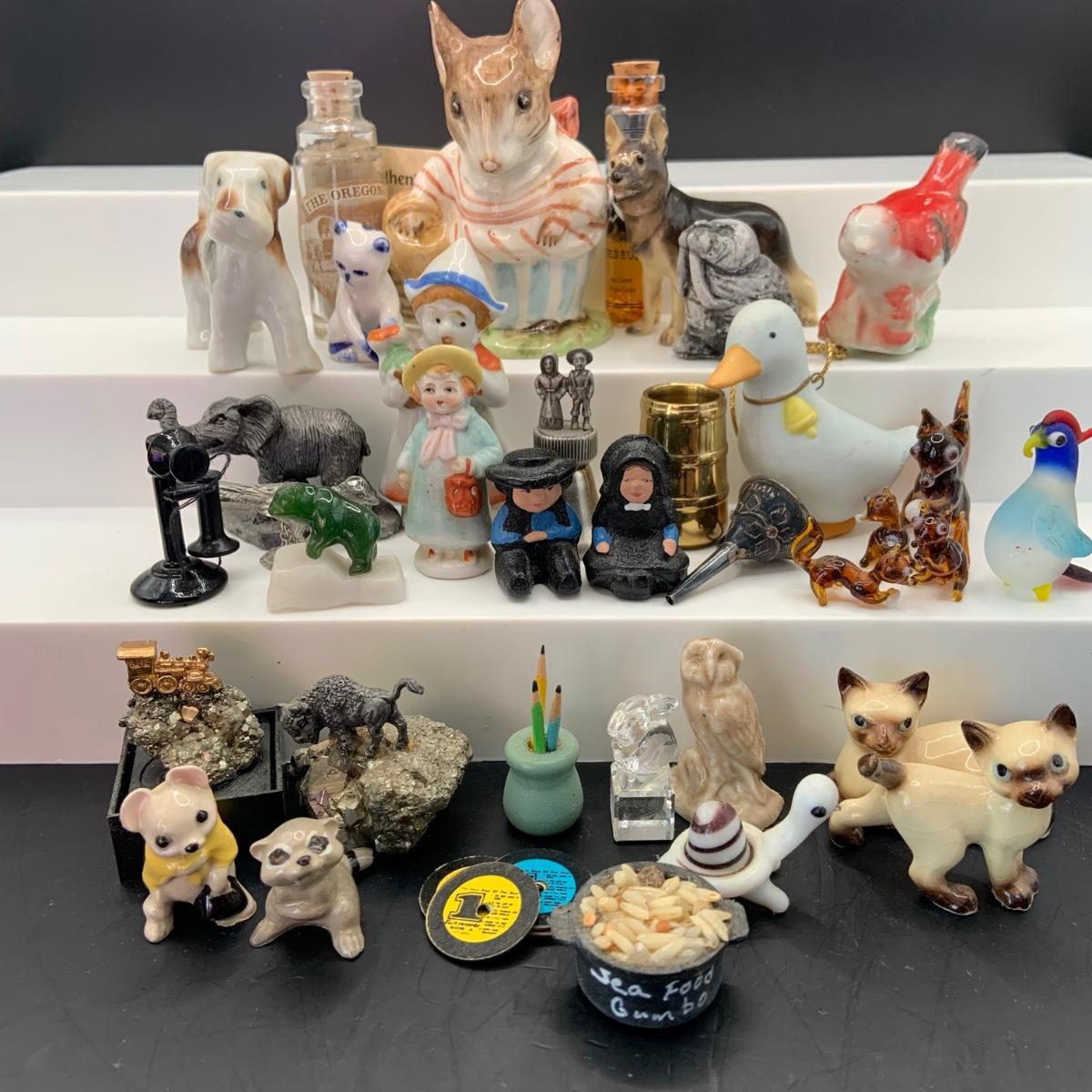Mini Calectabals LOT:80: Varied Assortment of Miniature Collectables Including Cast Iron ...