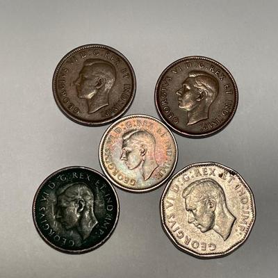 Sale Photo Thumbnail #182: See pics. Pennies: two 1941, 1940. Dime 1948. Nickel 1947