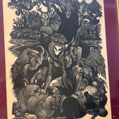Fritz Eichenberg (1901-1990) Wood Engraving "Circe Cirensis" 1966