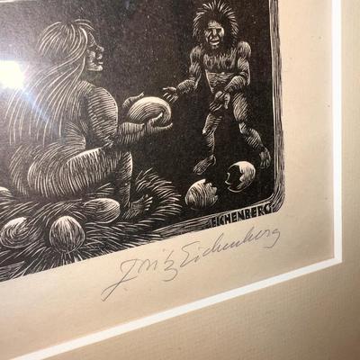 Fritz Eichenberg (American 1901-1990) Artist's Proof Wood Engraving