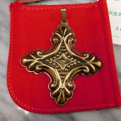 Vintage 1990 Gold-Tone Reed & Barton Sterling Christmas Cross 11.8g