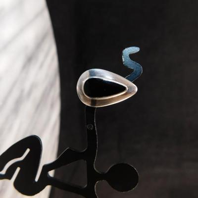 925 Sterling Onyx Teardrop Earrings 4.6g