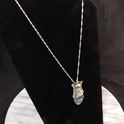925 Sterling Angel Brooch/Pendant on 925 Tinsel Chain 20" - 14.2g