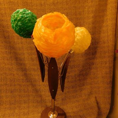 MCM Danish Danish 3 Globe Spaghetti Lamp w/ 3 Way Switch 32.5" Tall