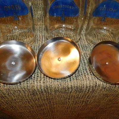 Lot of 3 Vintage Glass Apothecary Jars - Cotton, Gauze, + Tongue Depressors