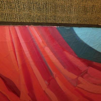 Large Abstract Painting on Stretched Canvas AS IS