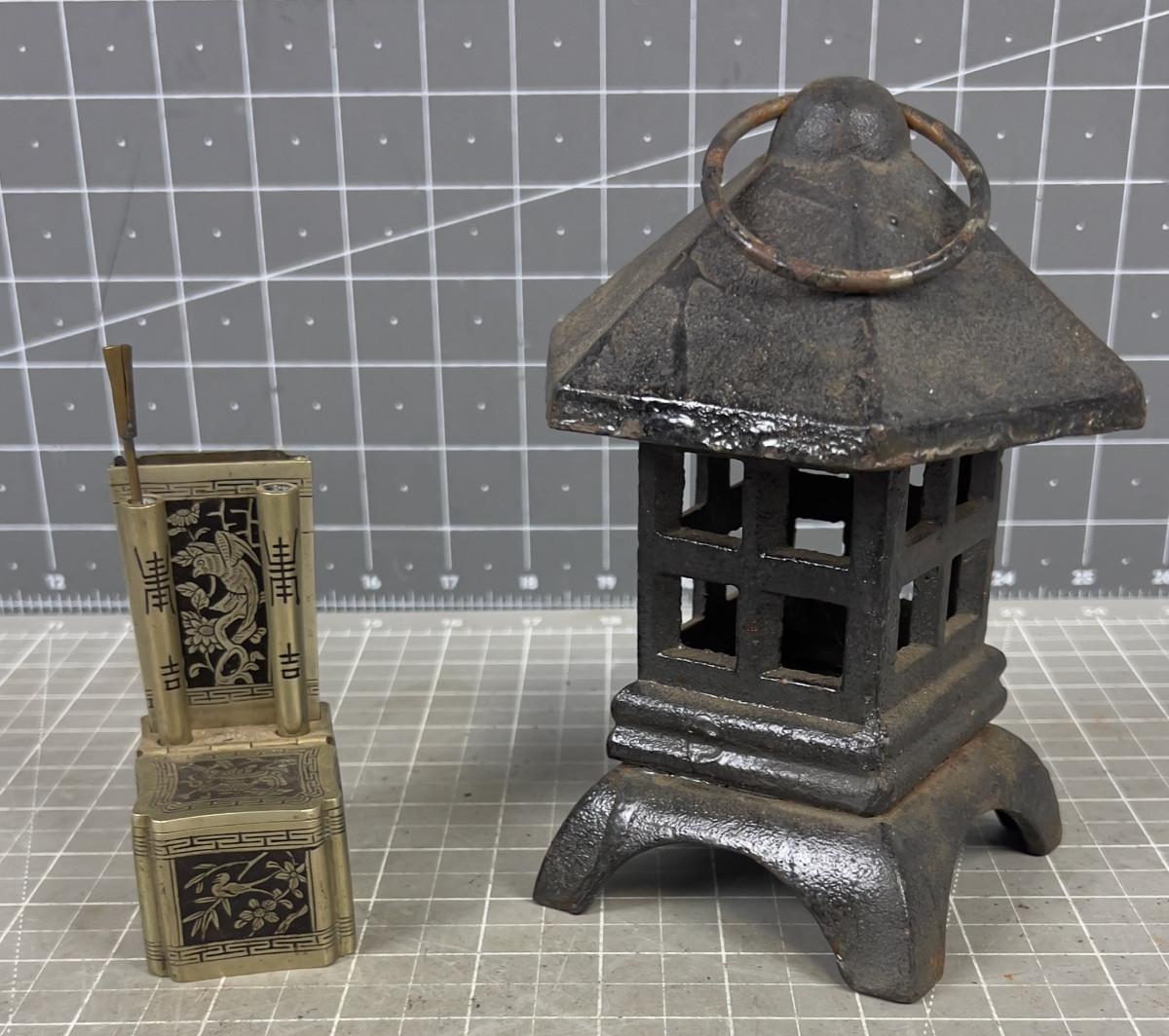 2 Incent Burners: Cast Iron And Brass | EstateSales.org