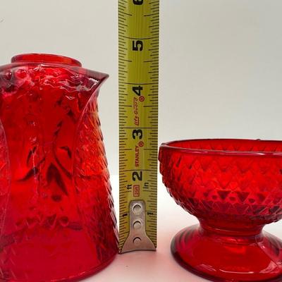 Vintage Viking Ruby Red Owl Lamp