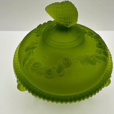 Vintage Westmoreland Footed Green Candy Dish/Compote
