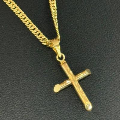 14 k gold cross chain 20 in