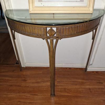 Demilune Glass Top Table