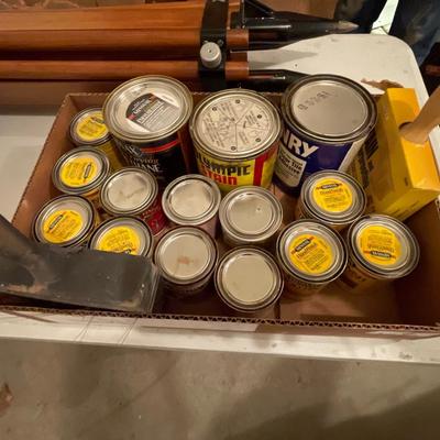 Box of 15 Misc. Stains & New large brush