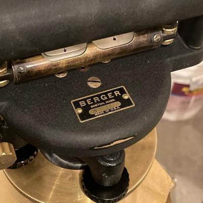 Vintage Berger Transit Survey Tool with Wood Tripod