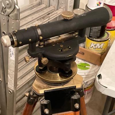 Vintage Berger Transit Survey Tool with Wood Tripod