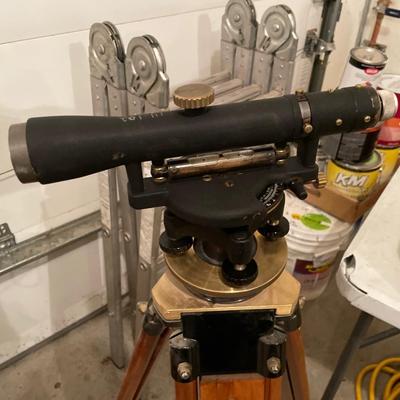 Vintage Berger Transit Survey Tool with Wood Tripod