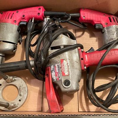 3 Milwaukee electric Drills