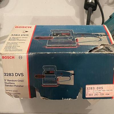 Bosch Model 3283DVS 5" Sander w/dust bags & sandpaper & box