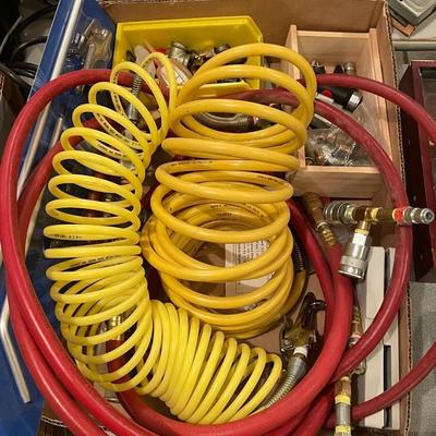 Lot of Air Compressor Hoses & Attachments