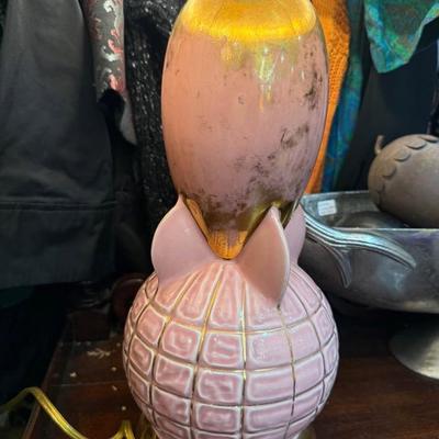 Vintage Rocket Lamp Pink w Shade