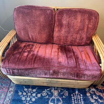 RARE Paul Frankl 1934 Restored Museum Quality Four-Strand Square Pretzel Settee Rattan