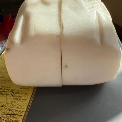 Hollywood Regency Italian Marble Ram Head Bookends