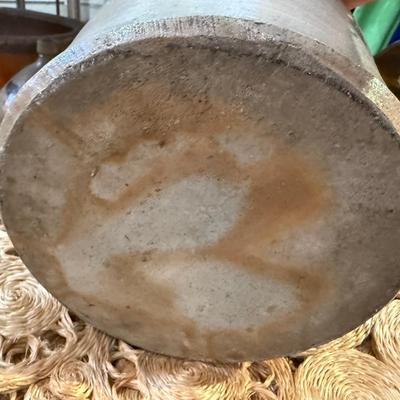 Antique Vintage Salt Glazed Stoneware Jug F. Woodworth Vermont