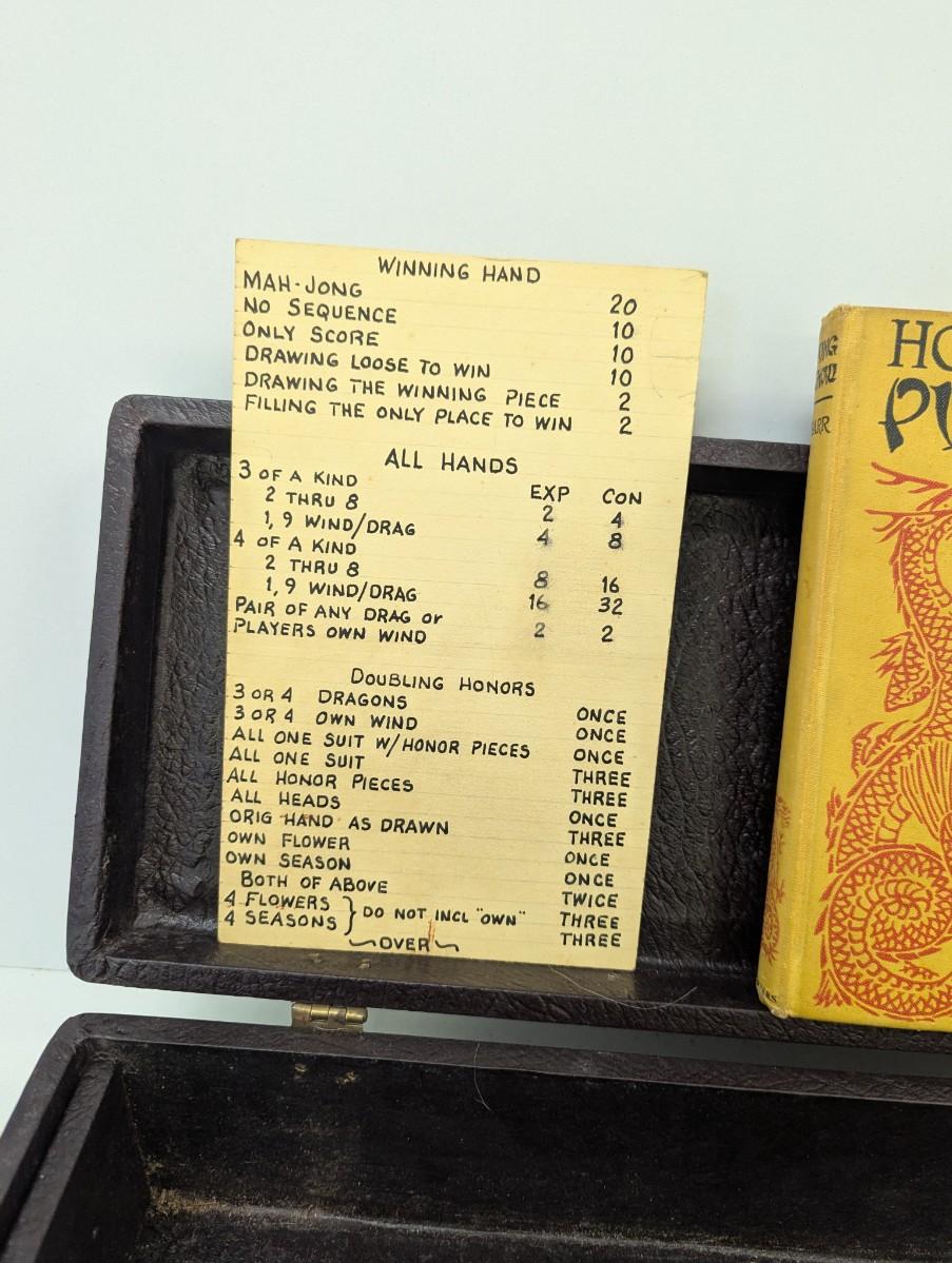 Pung Chow Mahjong Tiles w/ Box & 1923 How To Play Pung Chow Book ...