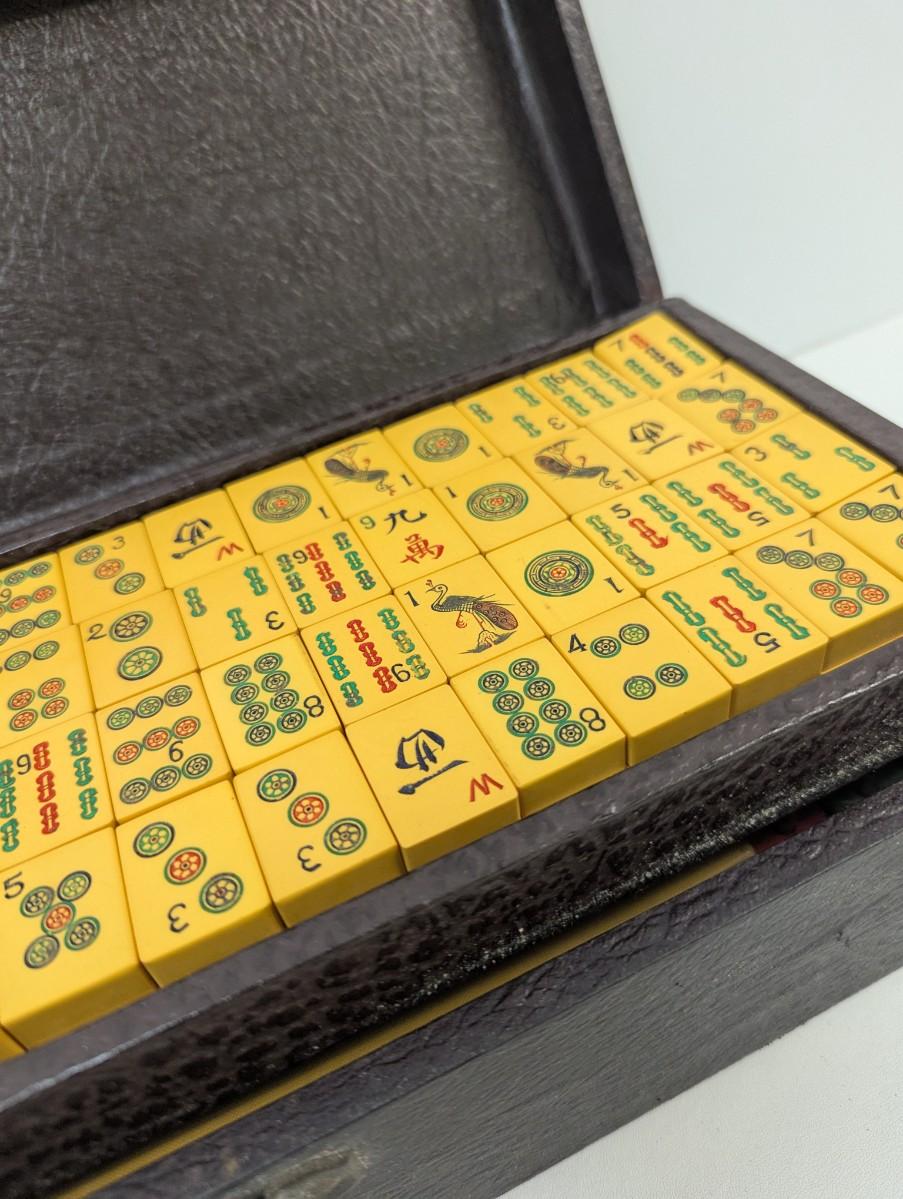 Pung Chow Mahjong Tiles w/ Box & 1923 How To Play Pung Chow Book ...