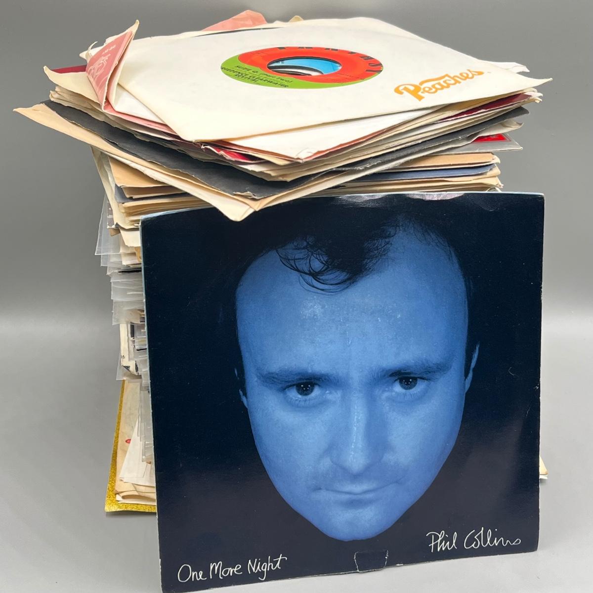 LOT 137B: Stack of 45s Vinyl (Dozens of Records) - Frank Zappa, Cyndi ...
