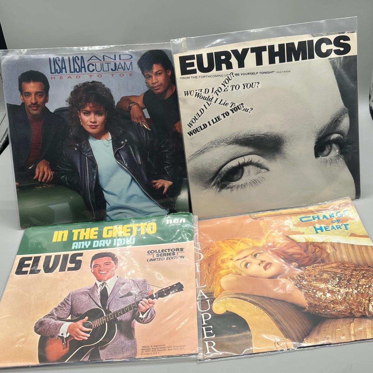LOT 137B: Stack of 45s Vinyl (Dozens of Records) - Frank Zappa, Cyndi ...