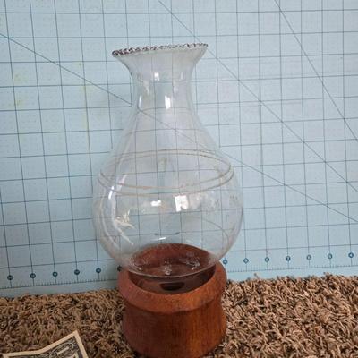 Wood base lantern