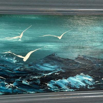 LOT 26L: Two Framed Nautical Scene Oil Paintings