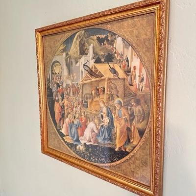 Sale Photo Thumbnail #47: Frame religious print 20” x 20” fold marks on print