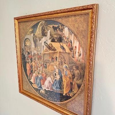 Sale Photo Thumbnail #48: Frame religious print 20” x 20” fold marks on print