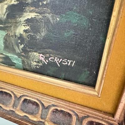 Sale Photo Thumbnail #71: Framed oil on canvas ocean scene by CRISTI 25” x 21”