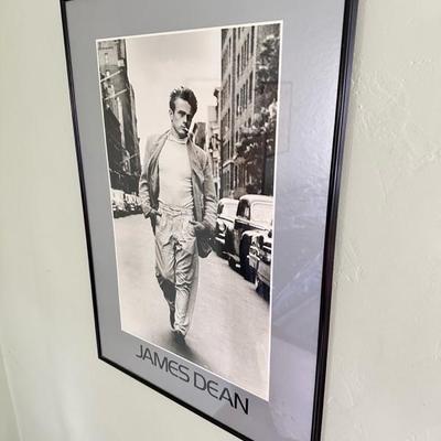 Sale Photo Thumbnail #73: Framed James Dean poster 28” x 20” small crack in corner of glass. See picture for details.