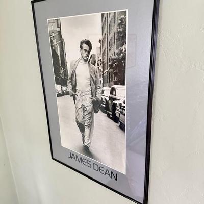 Sale Photo Thumbnail #72: Framed James Dean poster 28” x 20” small crack in corner of glass. See picture for details.