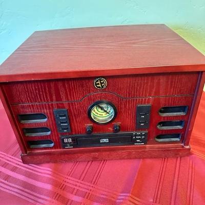 Sale Photo Thumbnail #155: Combination radio, phono, CD, and cassette player