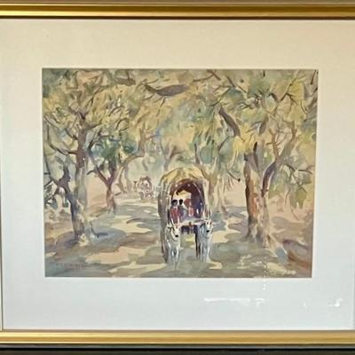 Original Framed Watercolor By Indian Artist Christopher Samuel ...