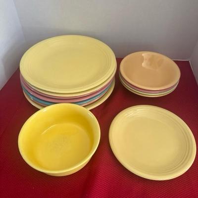 Sale Photo Thumbnail #198: 5 dinner plates 4 bowls unmarked 