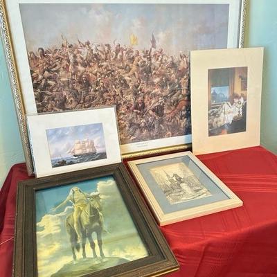 Sale Photo Thumbnail #236: Five prints of variety of subjects largest print picture 29 x 22