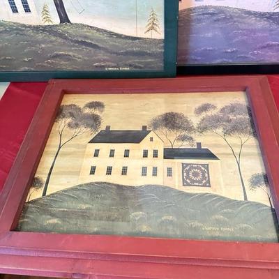 Sale Photo Thumbnail #250: Warren Kimble framed prints set of three largest print 30 x 23