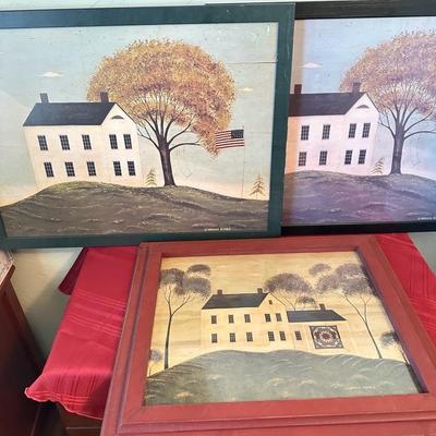 Sale Photo Thumbnail #246: Warren Kimble framed prints set of three largest print 30 x 23